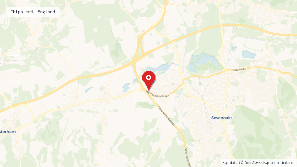 Street map of Chipstead, England with location pin