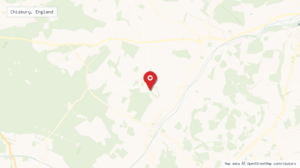Street map of Chisbury, England with location pin