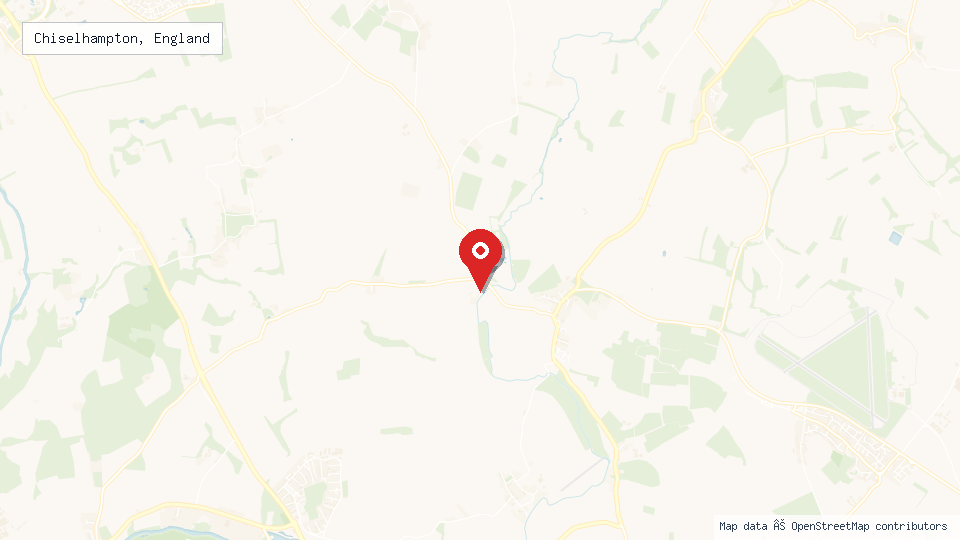Street map of Chiselhampton, England with location pin