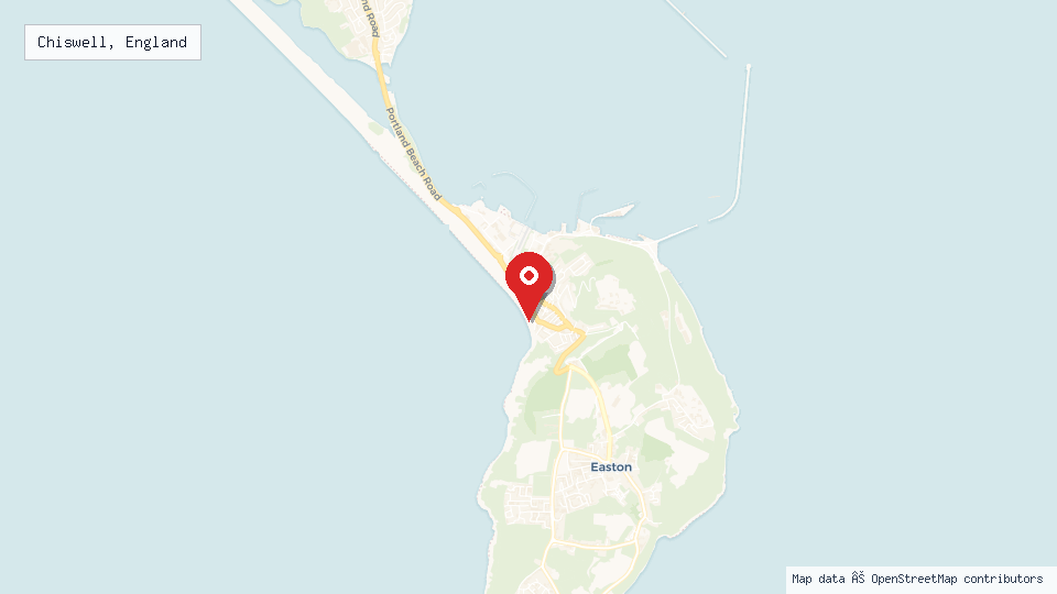 Street map of Chiswell, England with location pin