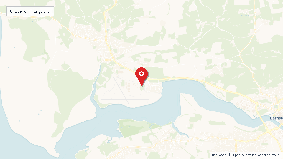 Street map of Chivenor, England with location pin