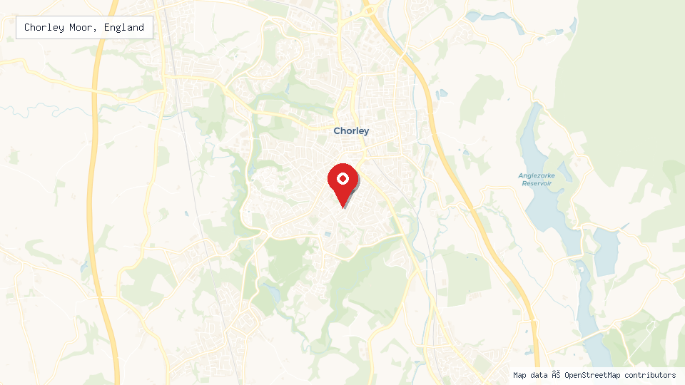 Street map of Chorley Moor, England with location pin