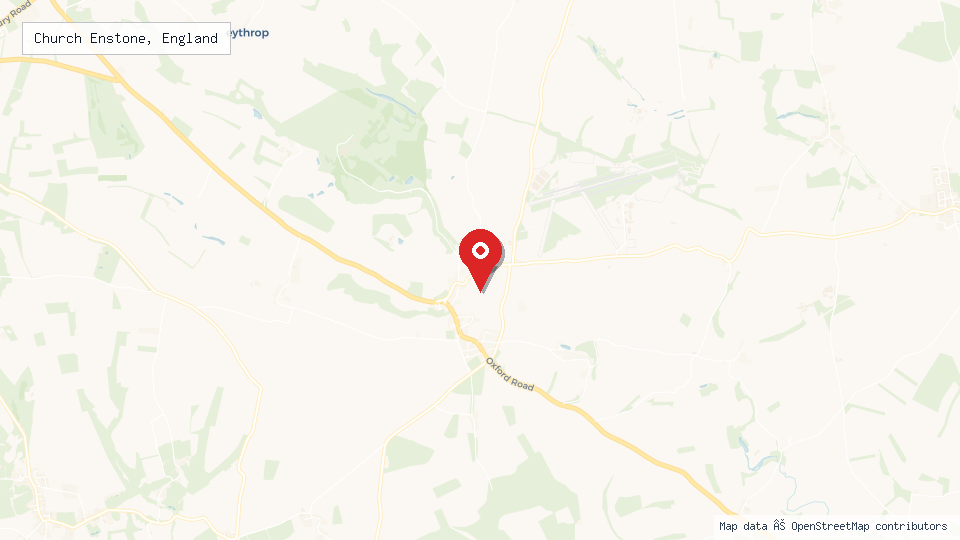 Street map of Church Enstone, England with location pin