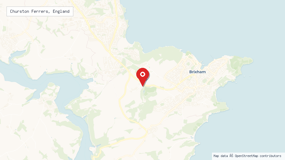 Street map of Churston Ferrers, England with location pin