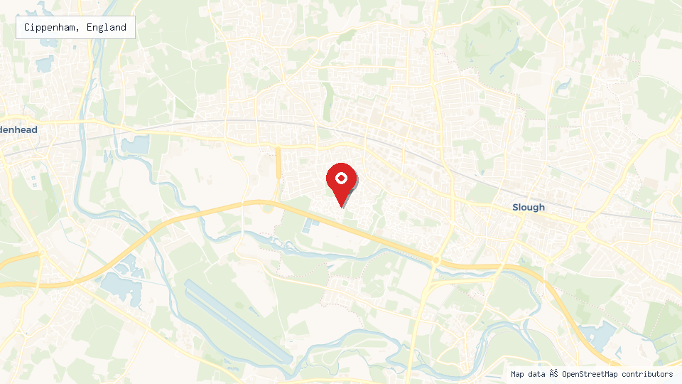 Street map of Cippenham, England with location pin