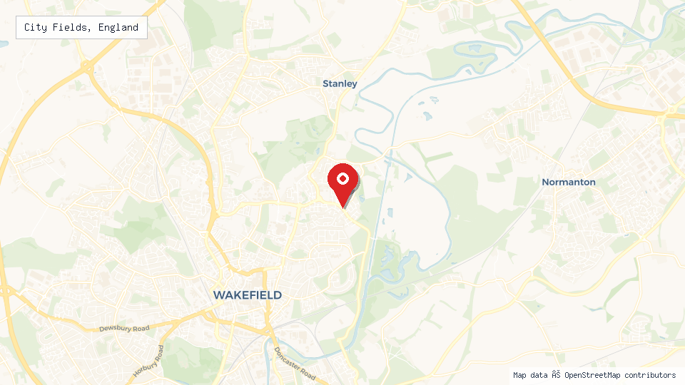 Street map of City Fields, England with location pin