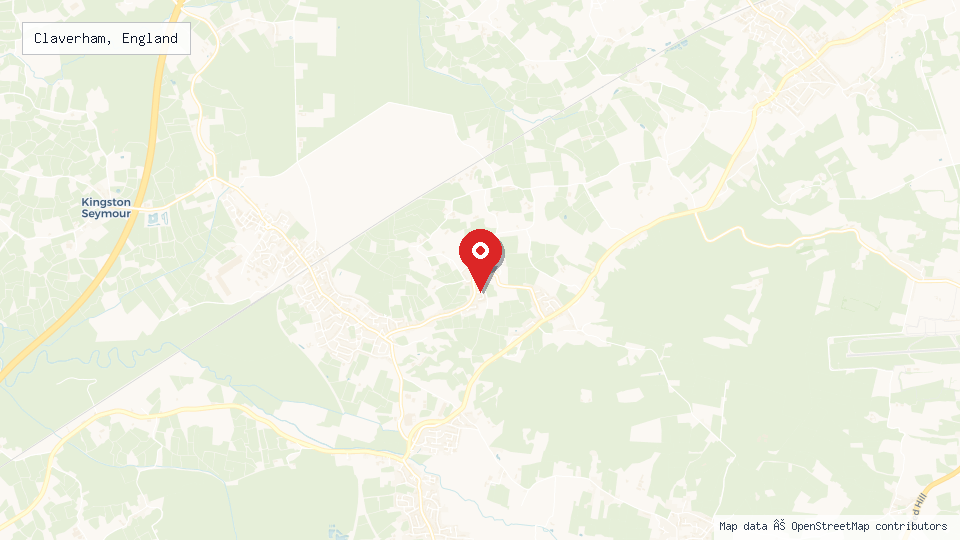 Street map of Claverham, England with location pin