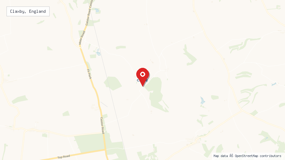 Street map of Claxby, England with location pin