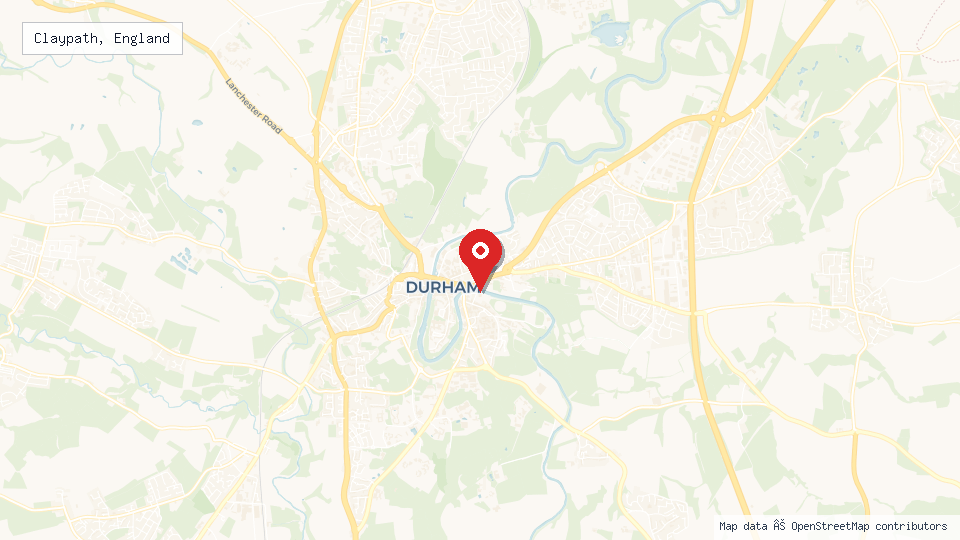 Street map of Claypath, England with location pin