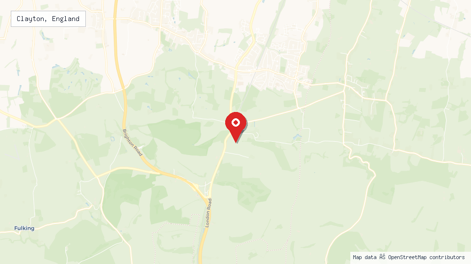 Street map of Clayton, England with location pin