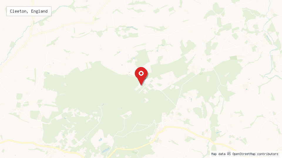 Street map of Cleeton, England with location pin