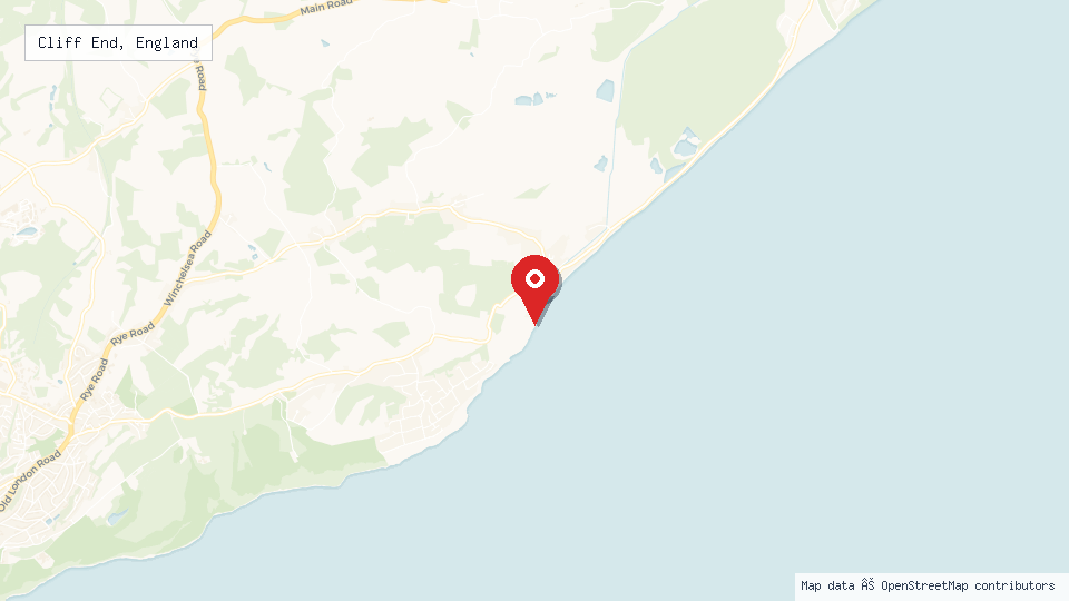 Street map of Cliff End, England with location pin