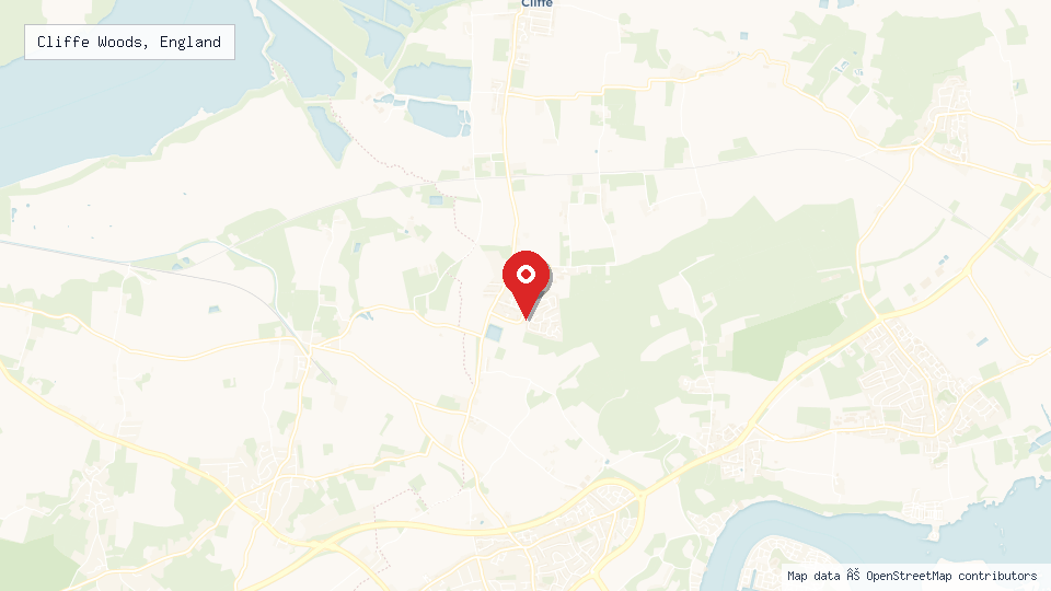Street map of Cliffe Woods, England with location pin