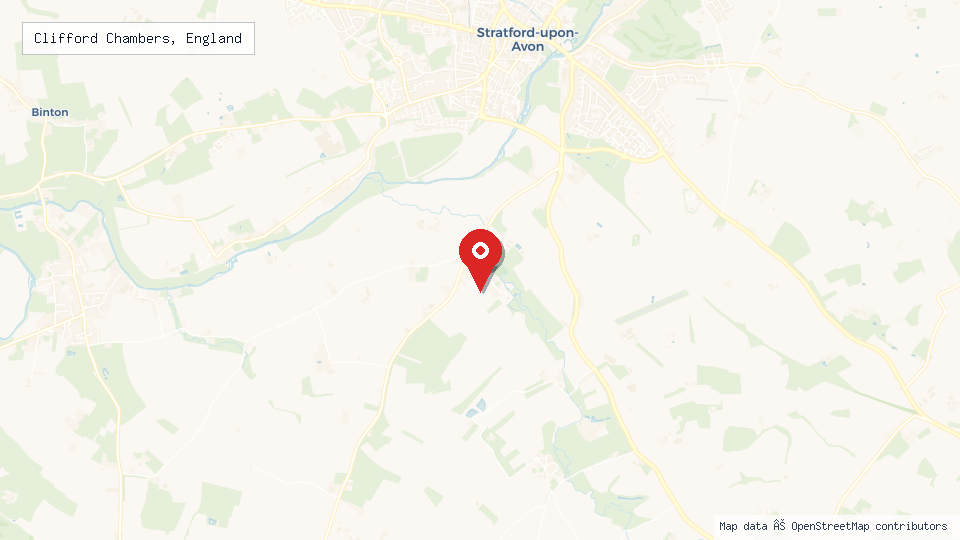 Street map of Clifford Chambers, England with location pin