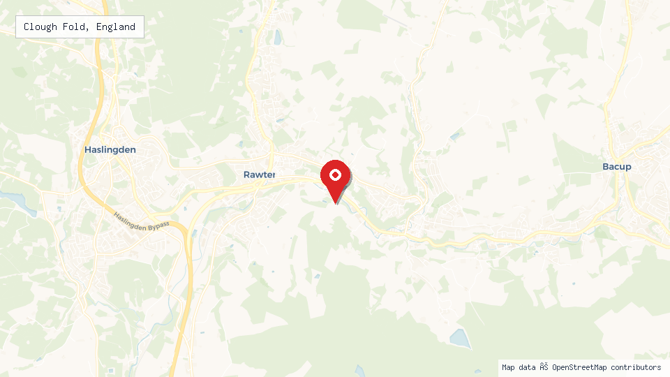 Street map of Clough Fold, England with location pin