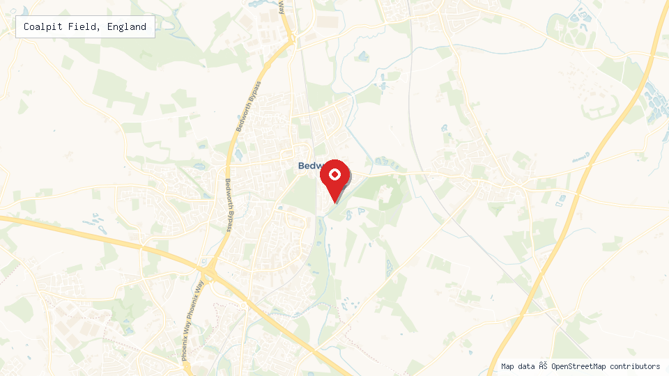 Street map of Coalpit Field, England with location pin
