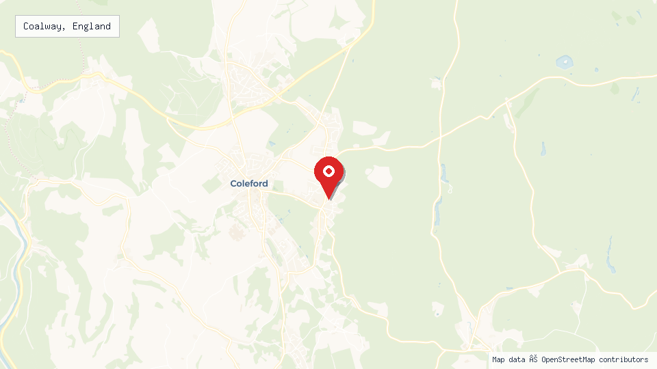 Street map of Coalway, England with location pin