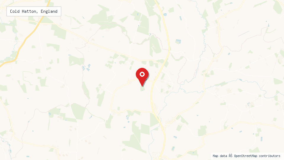 Street map of Cold Hatton, England with location pin
