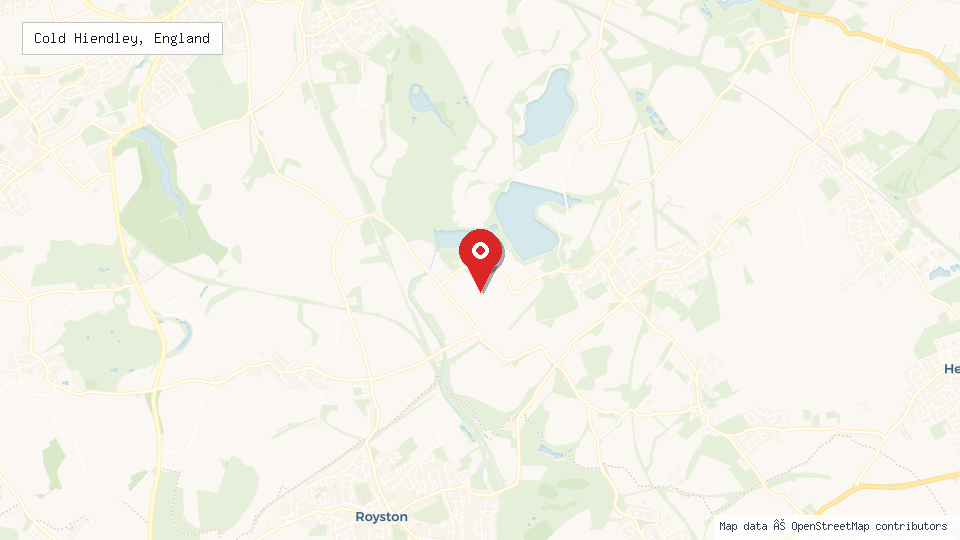 Street map of Cold Hiendley, England with location pin