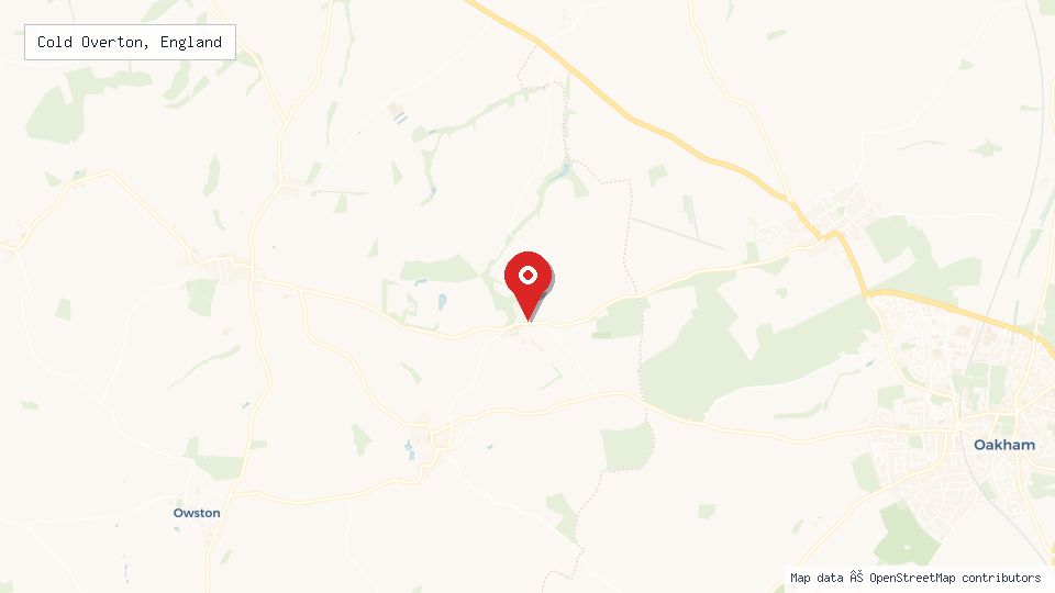 Street map of Cold Overton, England with location pin
