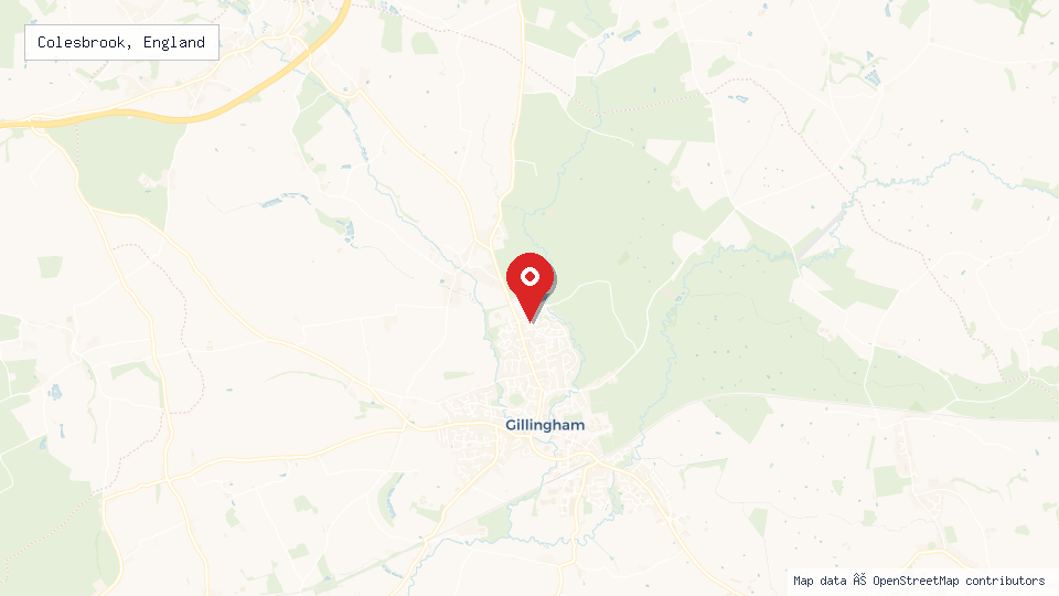 Street map of Colesbrook, England with location pin