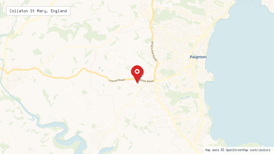 Street map of Collaton St Mary, England with location pin