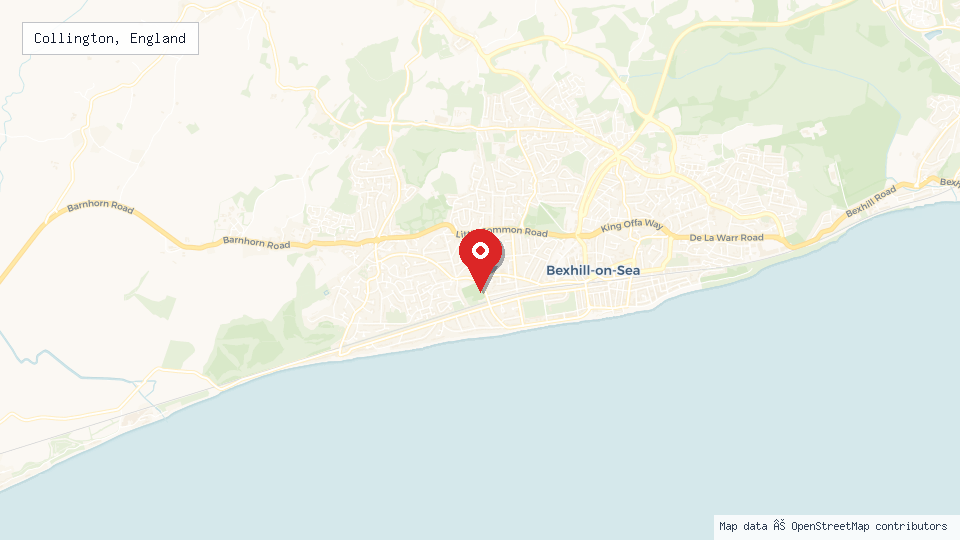 Street map of Collington, England with location pin