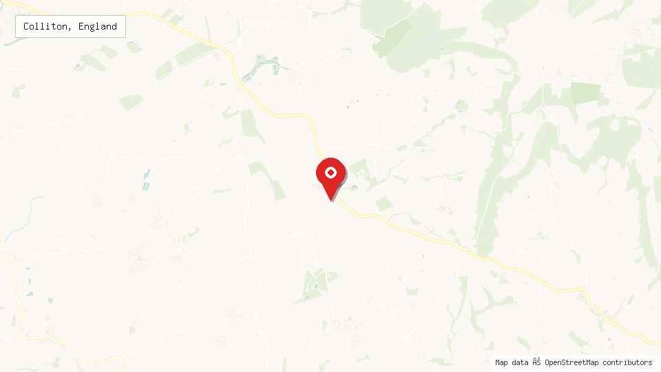Street map of Colliton, England with location pin