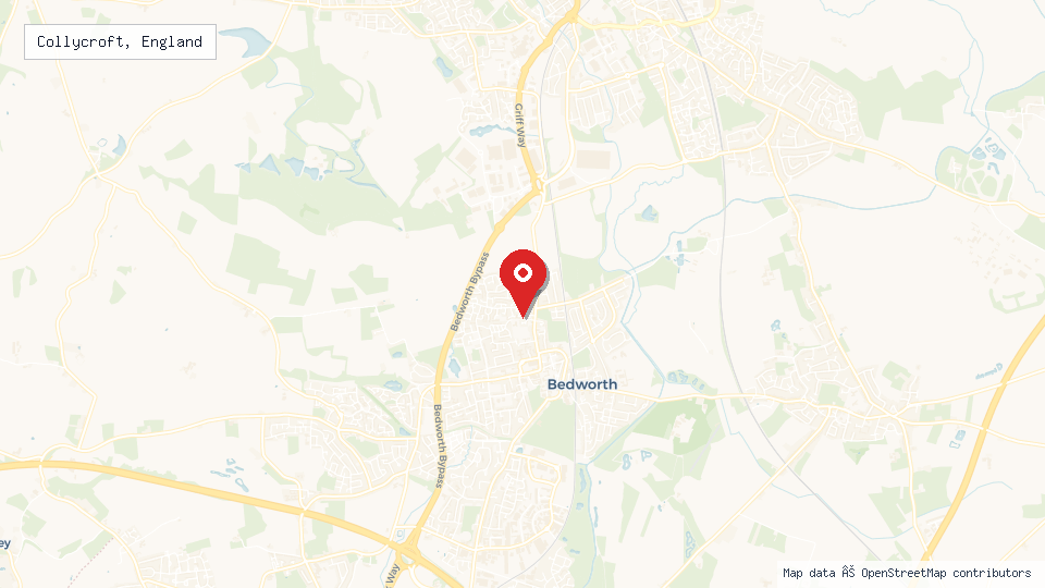 Street map of Collycroft, England with location pin