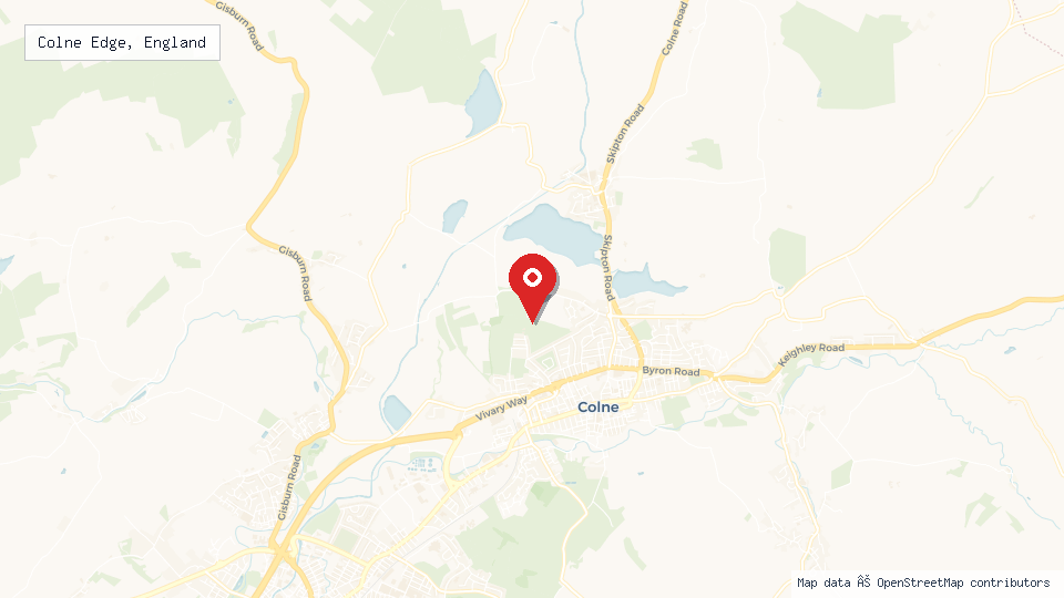 Street map of Colne Edge, England with location pin