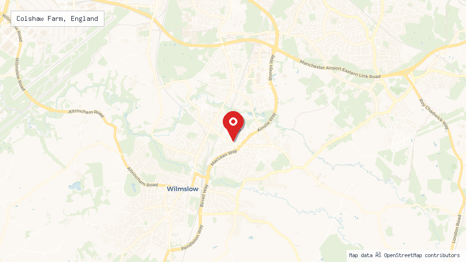 Street map of Colshaw Farm, England with location pin