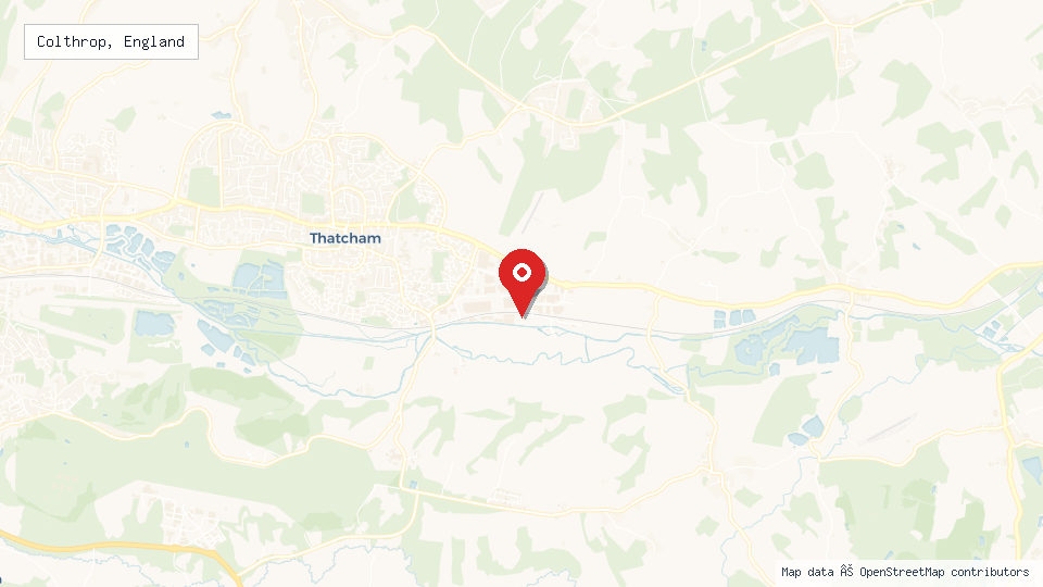 Street map of Colthrop, England with location pin