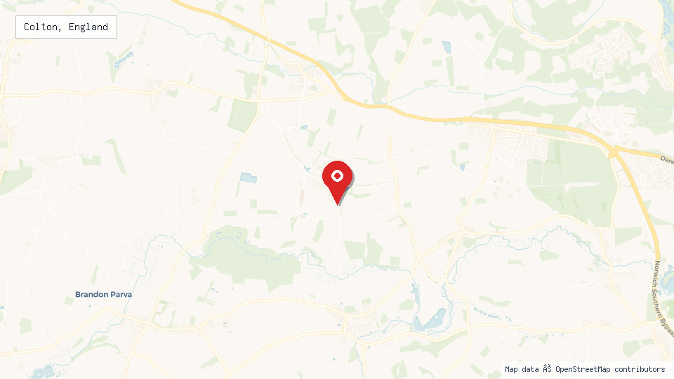 Street map of Colton, England with location pin