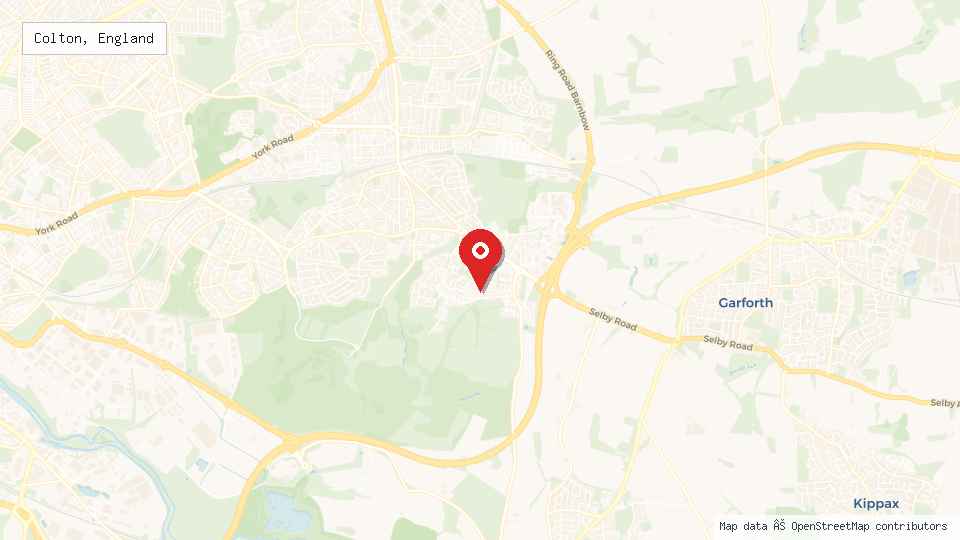 Street map of Colton, England with location pin