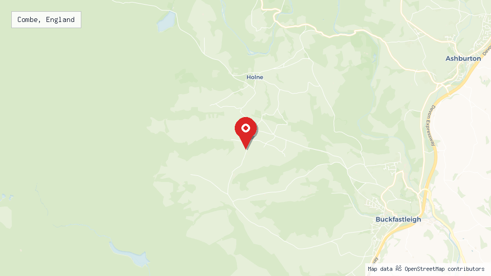Street map of Combe, England with location pin