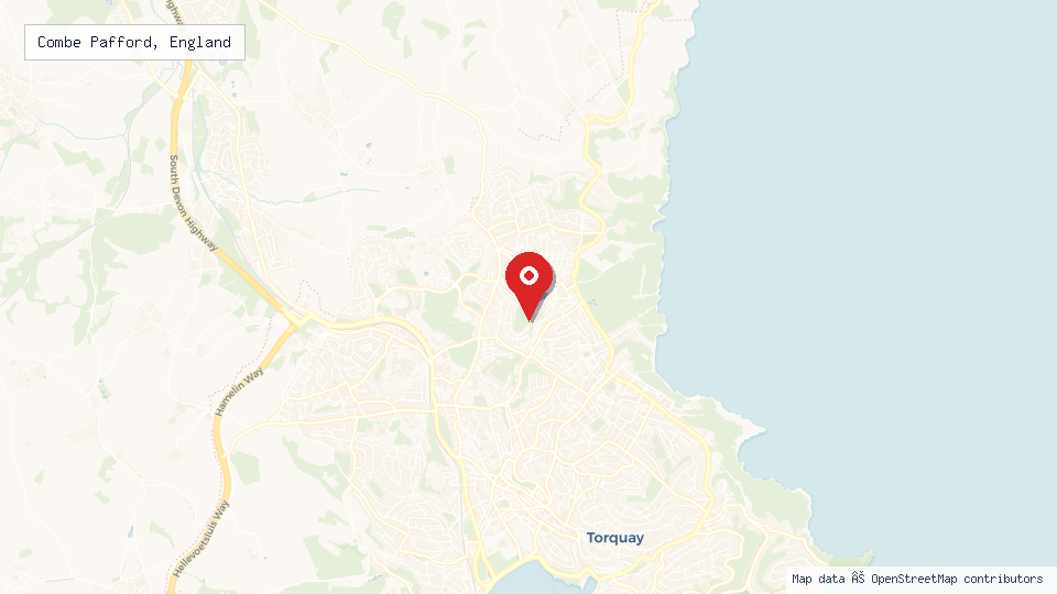 Street map of Combe Pafford, England with location pin