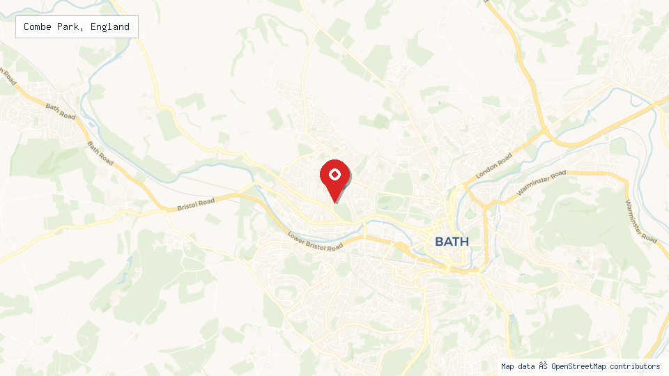 Street map of Combe Park, England with location pin
