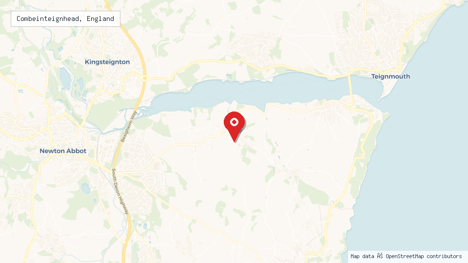 Street map of Combeinteignhead, England with location pin