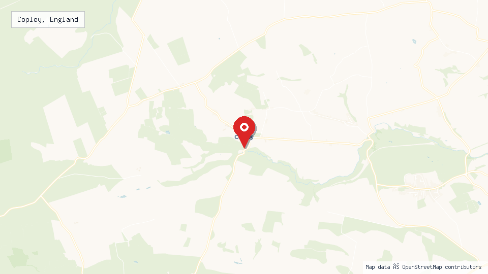 Street map of Copley, England with location pin