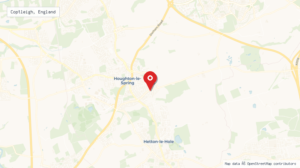 Street map of Coptleigh, England with location pin