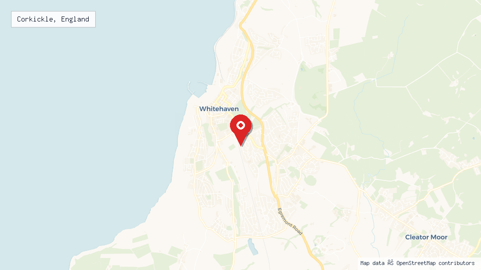 Street map of Corkickle, England with location pin