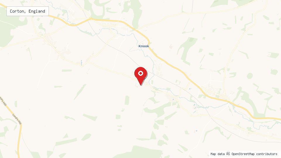 Street map of Corton, England with location pin