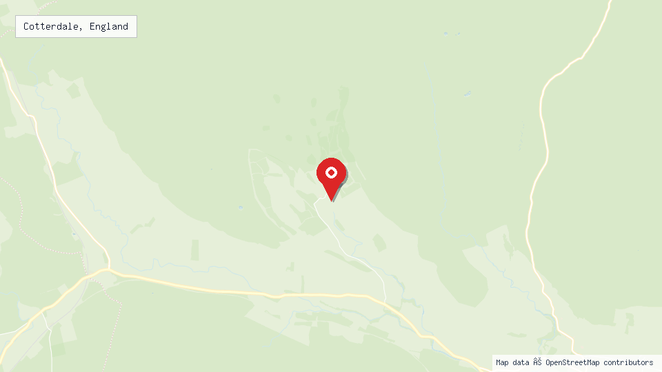 Street map of Cotterdale, England with location pin