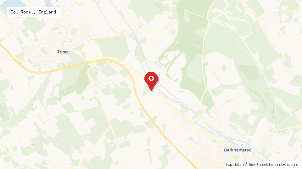 Street map of Cow Roast, England with location pin