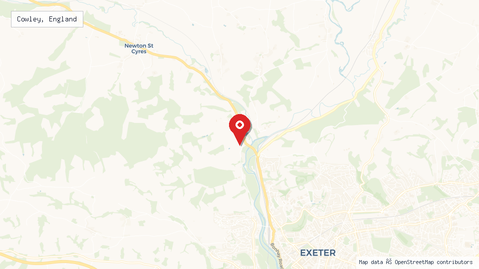 Street map of Cowley, England with location pin