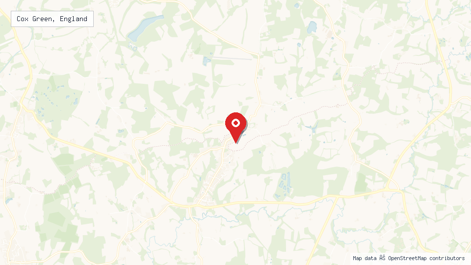 Street map of Cox Green, England with location pin