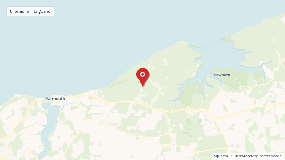 Street map of Cranmore, England with location pin