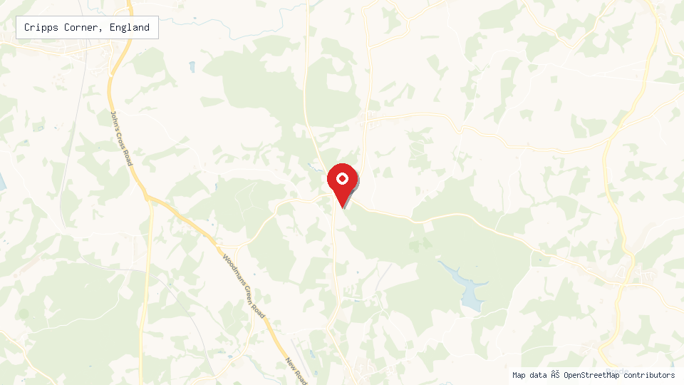 Street map of Cripps Corner, England with location pin