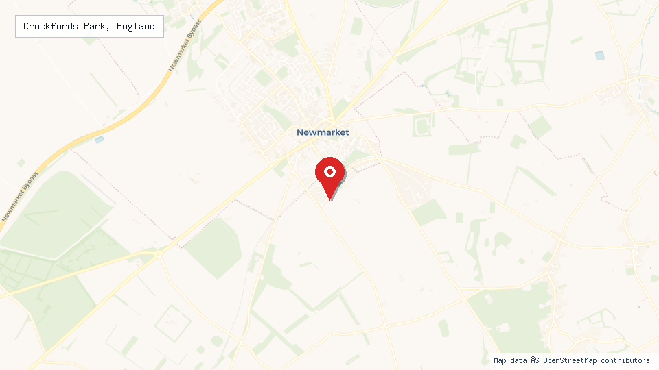 Street map of Crockfords Park, England with location pin