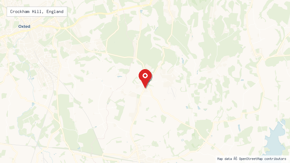 Street map of Crockham Hill, England with location pin